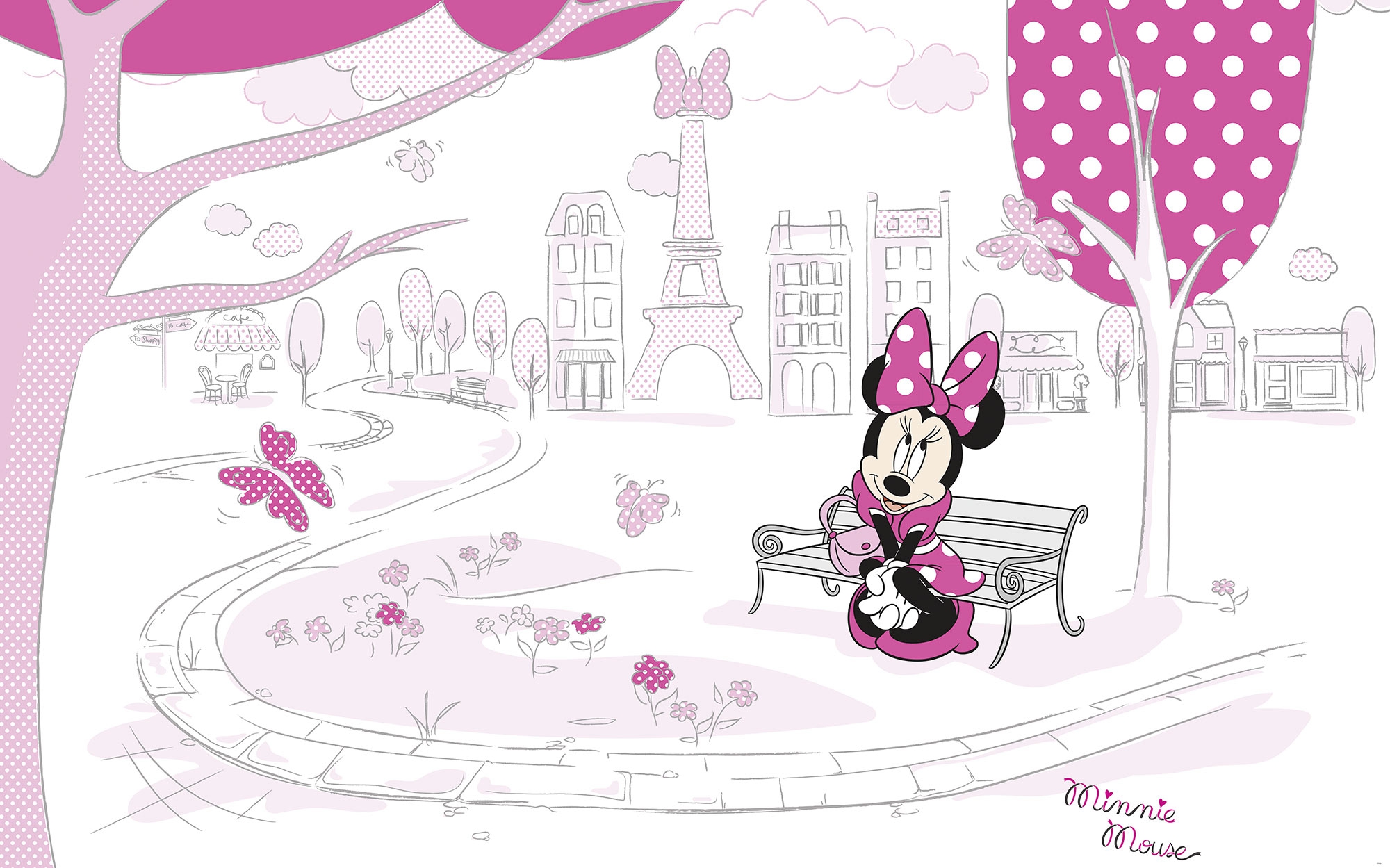 Vliestapete „Minnie in Paris\