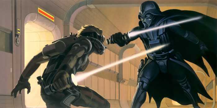 Digitaldrucktapete Star Wars Classic RMQ Vader vs Luke