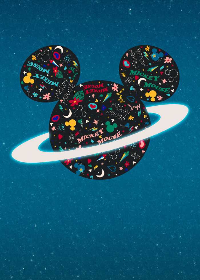 Digitaldrucktapete Planet Mickey