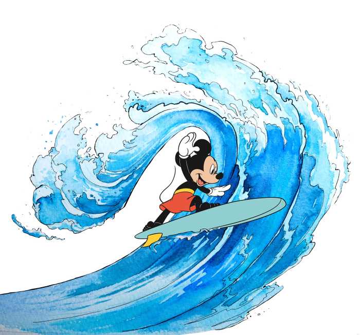 Digitaldrucktapete Mickey Surfing