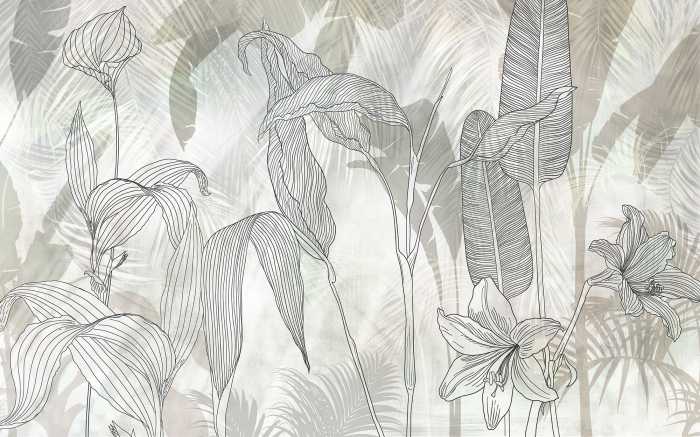 Digitaldrucktapete Linierte Lilien