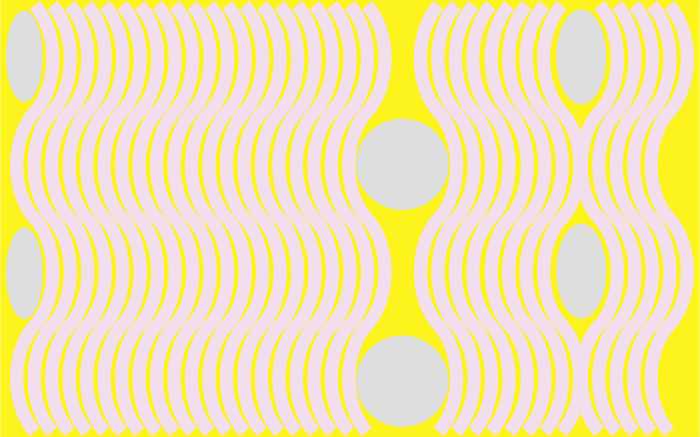 Digitaldrucktapete Wave yellow-rosegrey