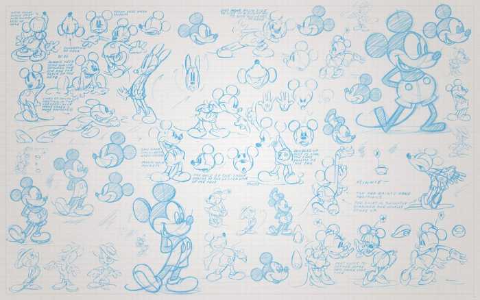 Premium Vlies Mickey Sketches