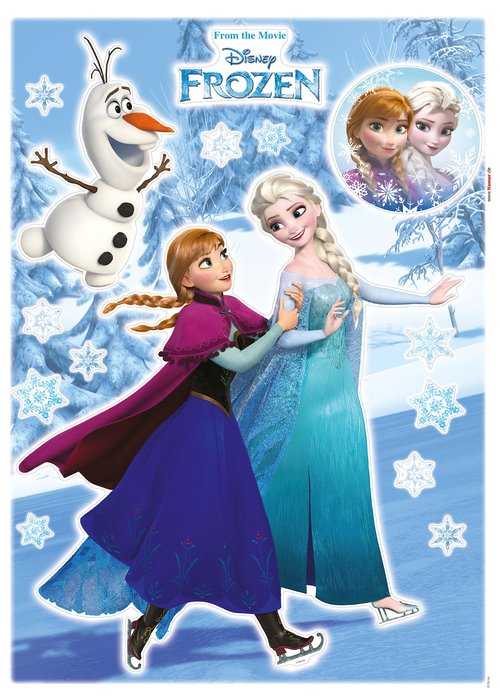 Wandsticker-Selbstklebefolie Anna und Elsa