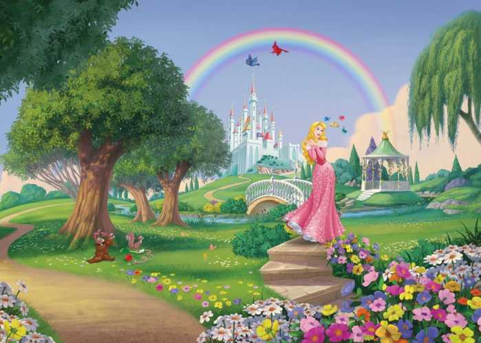 Vlies Disney Princess Rainbow