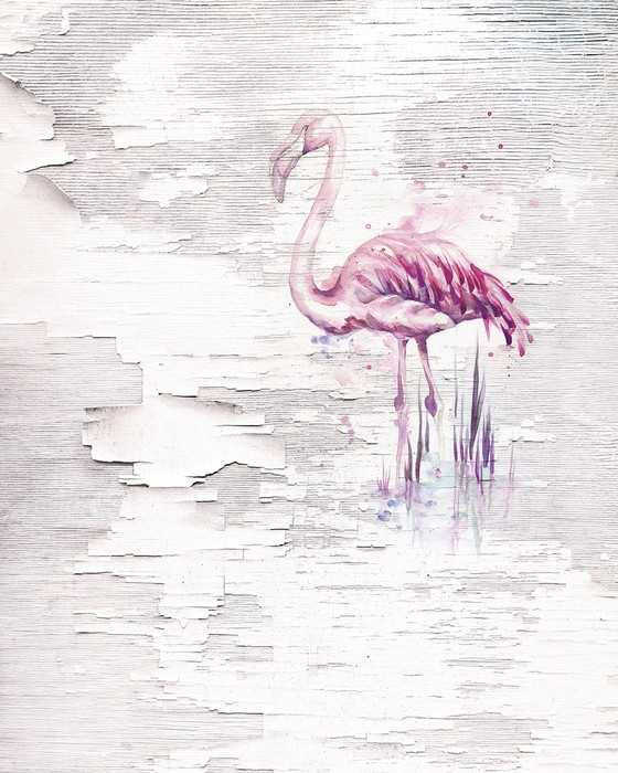 Premium Vlies Pink Flamingo