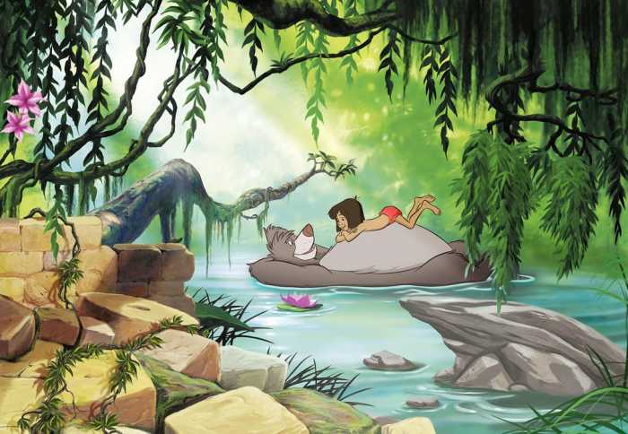 Papier Jungle book swimming with Baloo