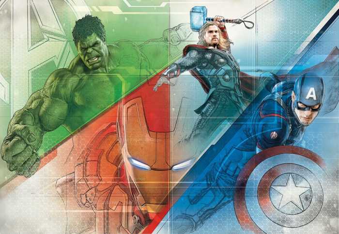 Fototapete auf Papier Avengers Graphic Art