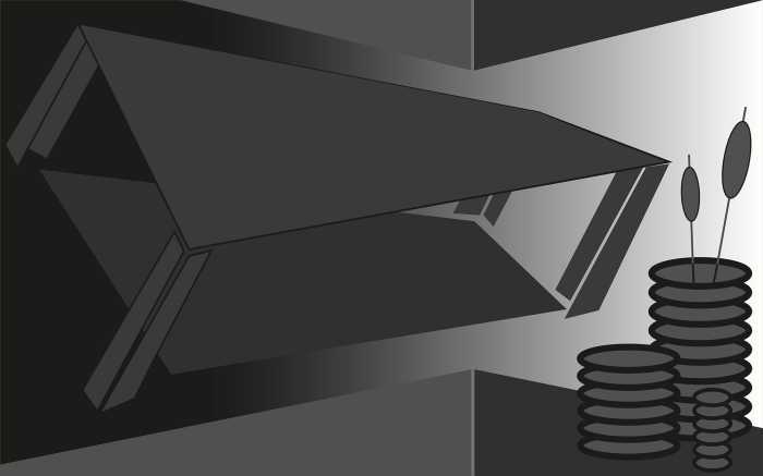 Digitaldrucktapete Perspective Table black-grey-grey