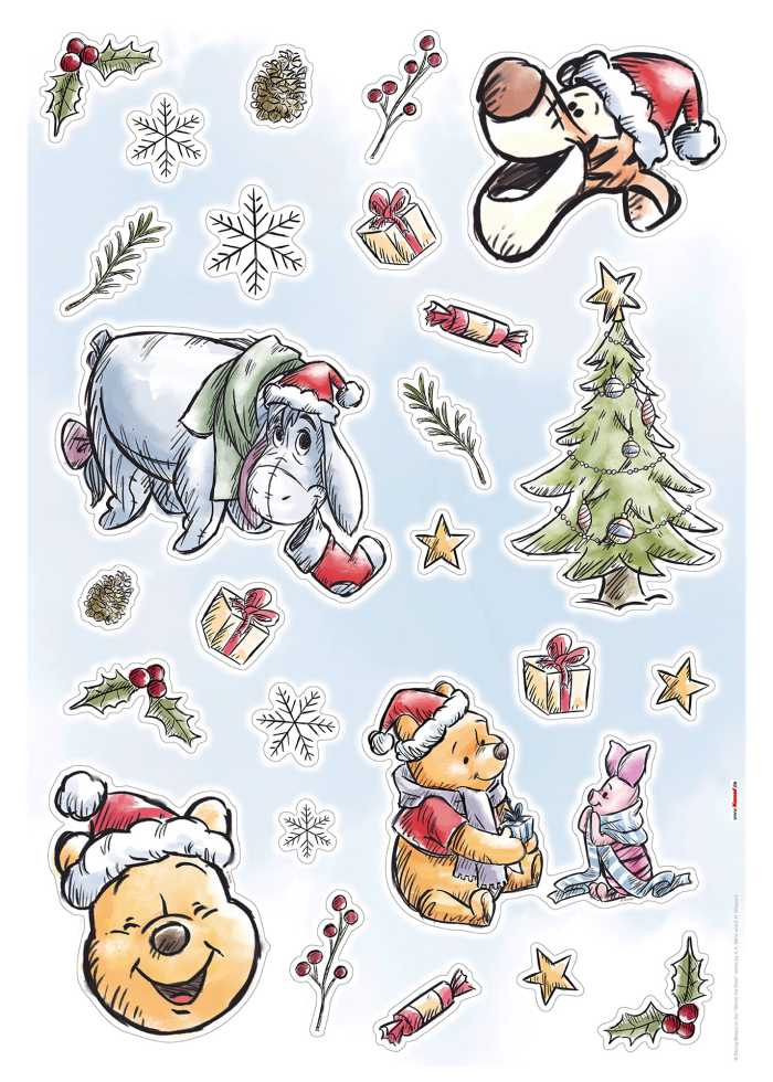 Wandtattoo Winnie the Pooh Christmas