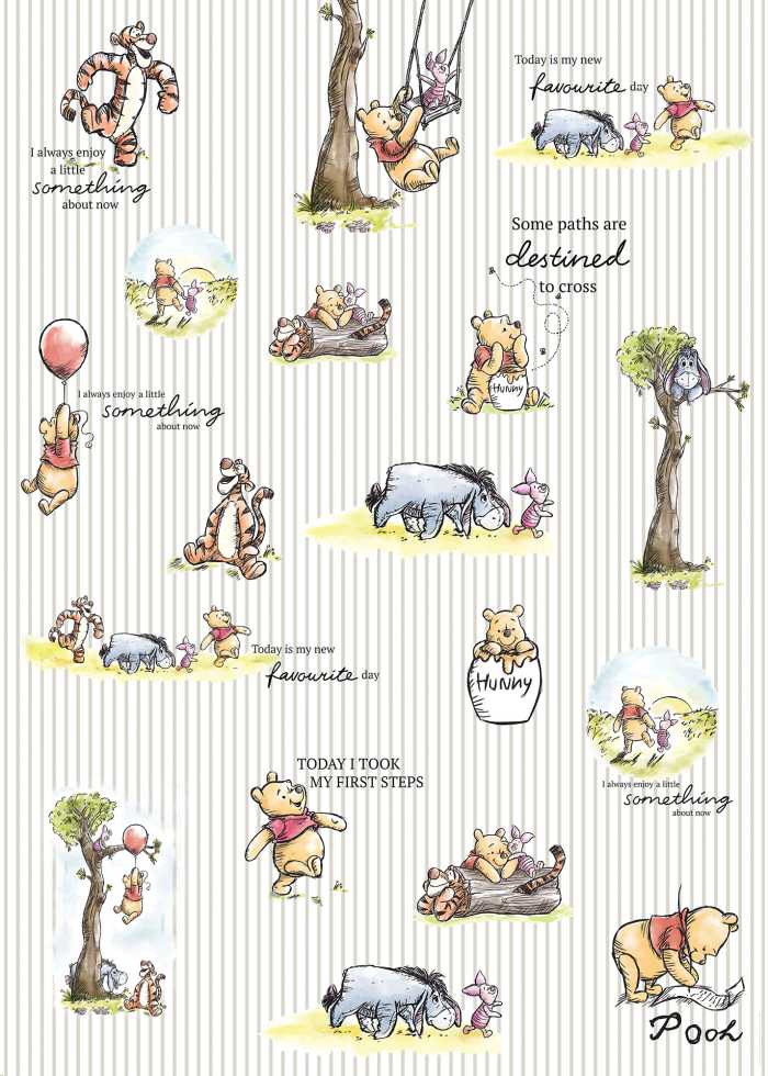 Digitaldrucktapete Winnie the Pooh Stripes