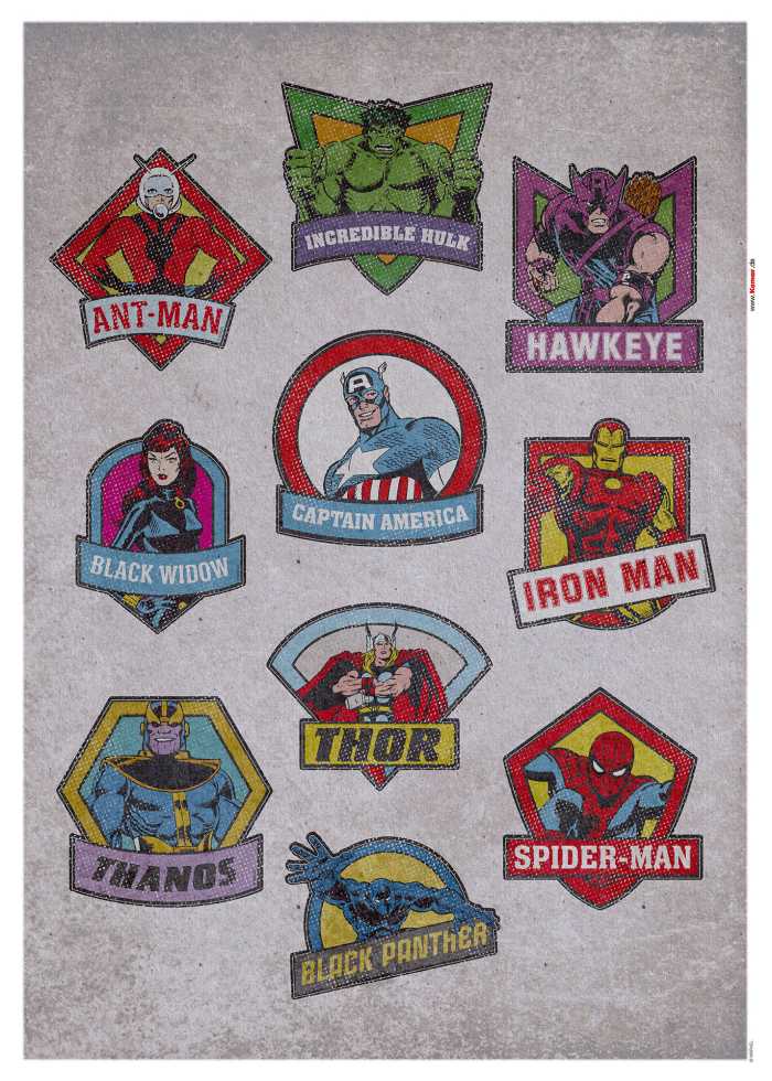 Wandtattoo Avengers  Classic Badges