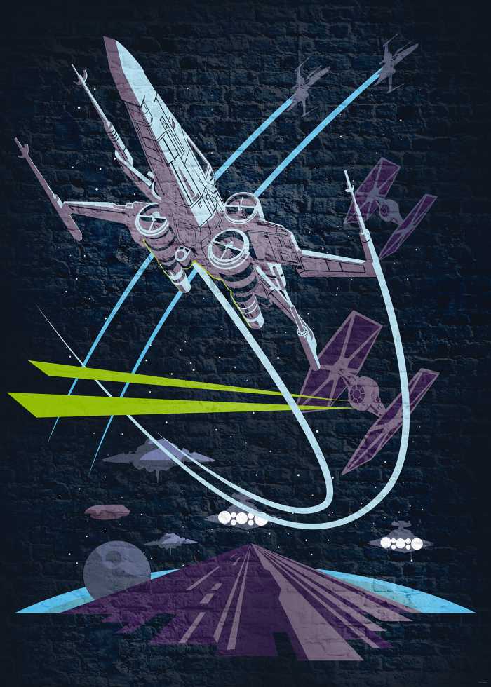 Digitaldrucktapete Star Wars Classic Concrete X-Wing