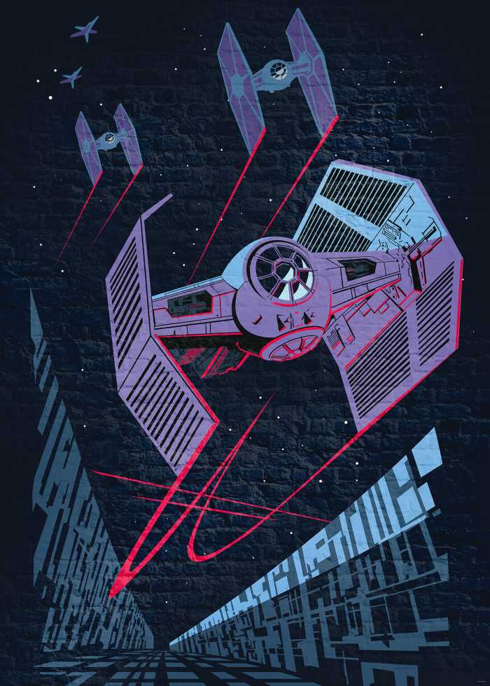 Digitaldrucktapete Star Wars Classic Concrete TIE-Fighter
