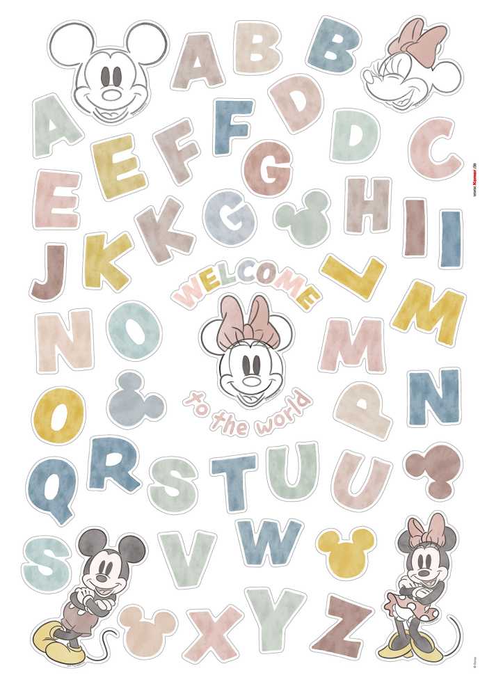 Wandtattoo Mickey Alphabet