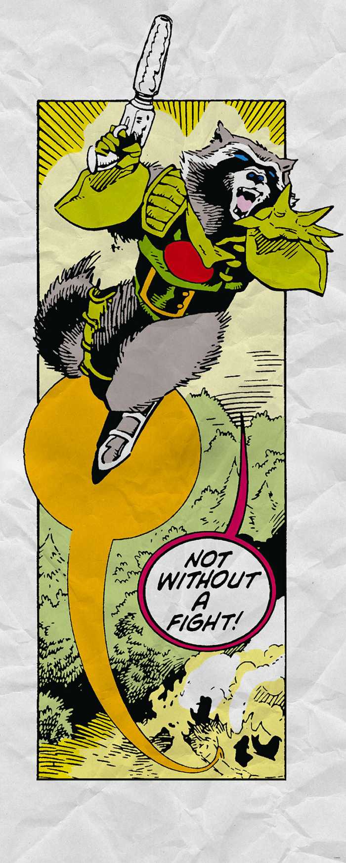 Digitaldrucktapete Guardians Retro Comic Rocket Raccoon