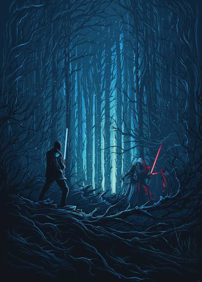 Digitaldrucktapete Star Wars Wood Fight