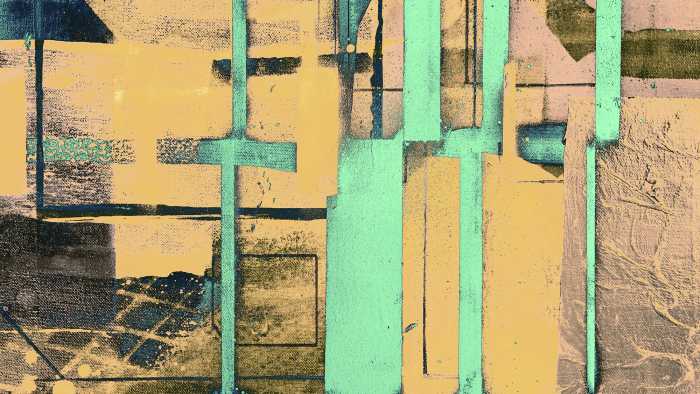 Digitaldrucktapete Cuboids Linedup apricot