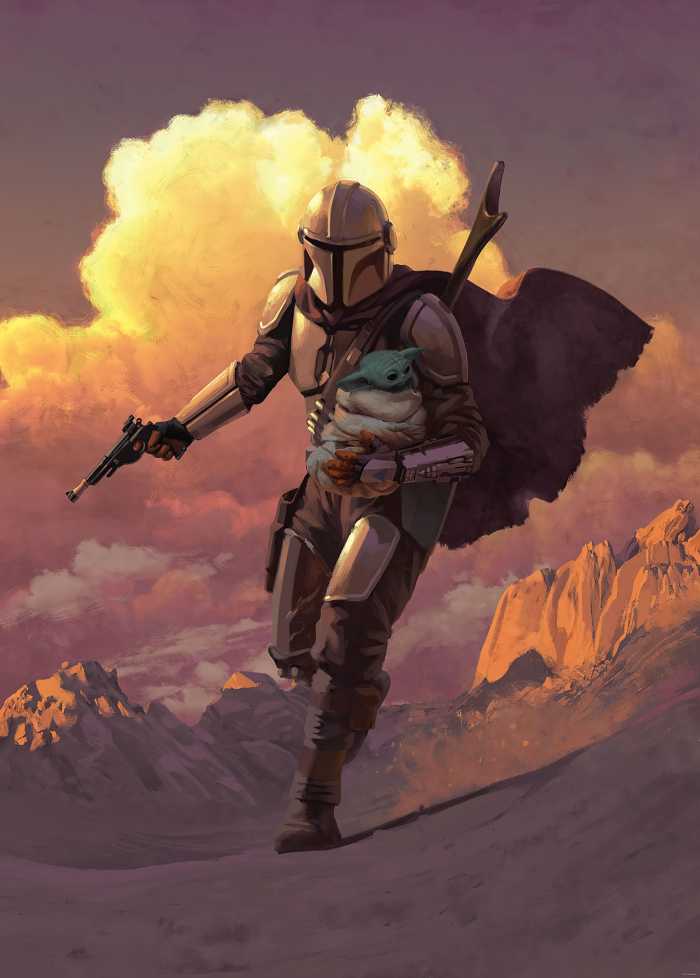 Digitaldrucktapete Mandalorian Escape