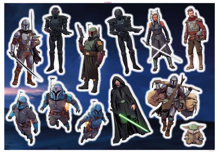 Wandtattoo Mandalorian Iconic Figures