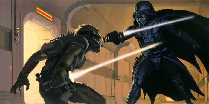 Digitaldrucktapete Star Wars Classic RMQ Vader vs Luke