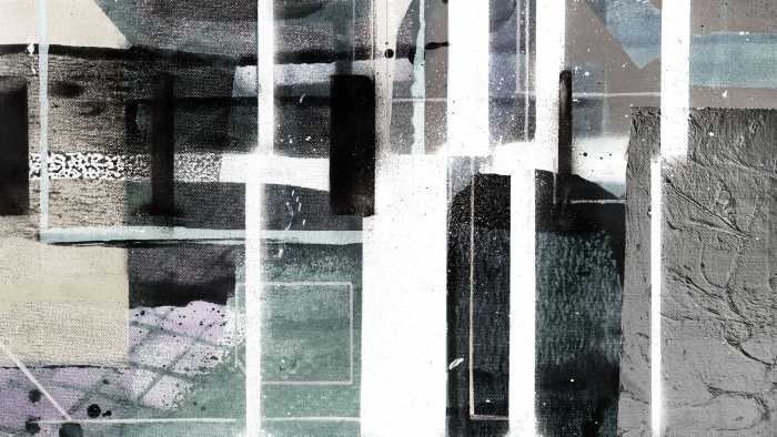 Digitaldrucktapete Cuboids Linedup grey-green