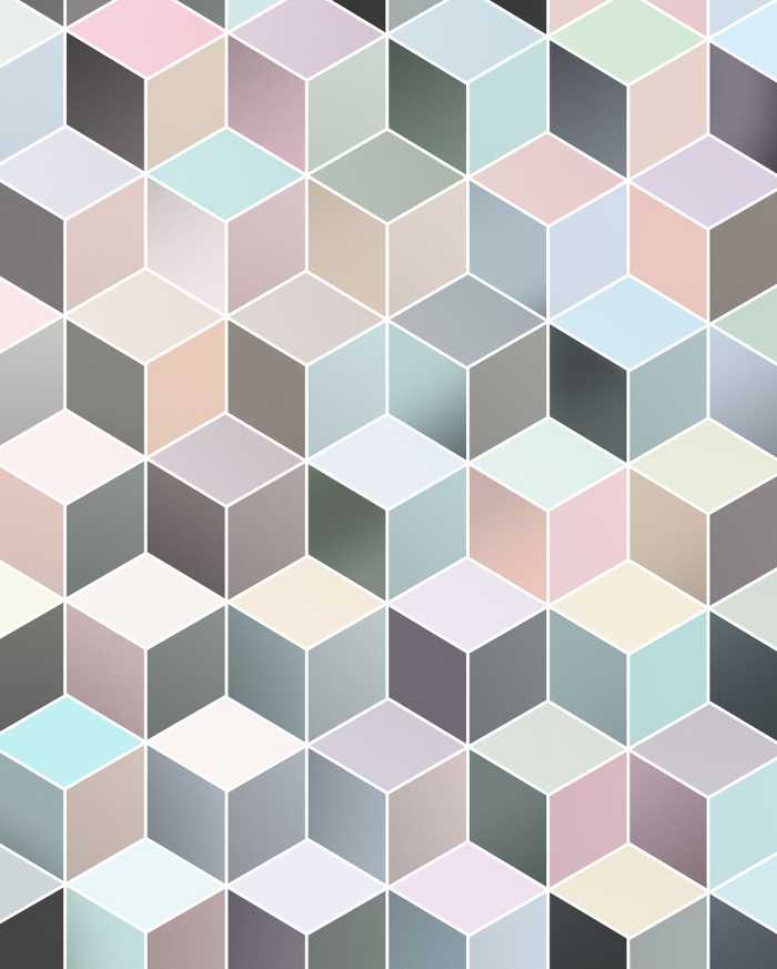 Digitaldrucktapete Cubes Pastel