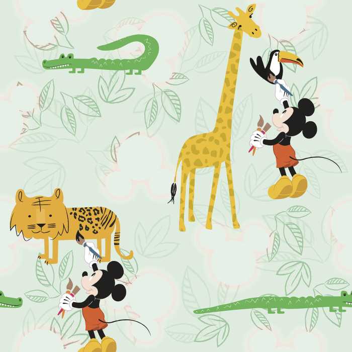 Vliestapete Mickey Doodle Zoo