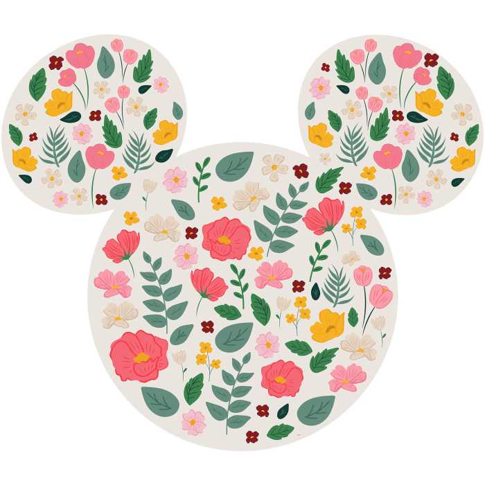 Wandtattoo Mickey Head Wildflowers