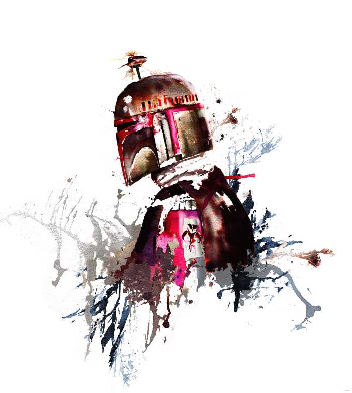 Digitaldrucktapete Star Wars Watercolor Boba Fett