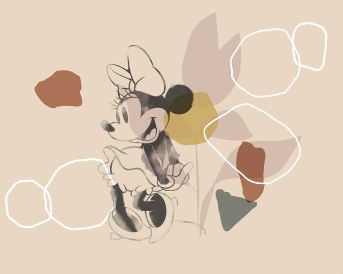 Digitaldrucktapete Minnie Soft Shapes