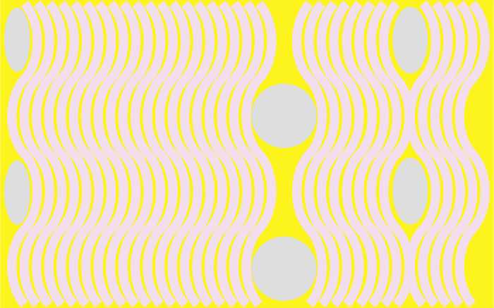 Digitaldrucktapete Wave yellow-rosegrey