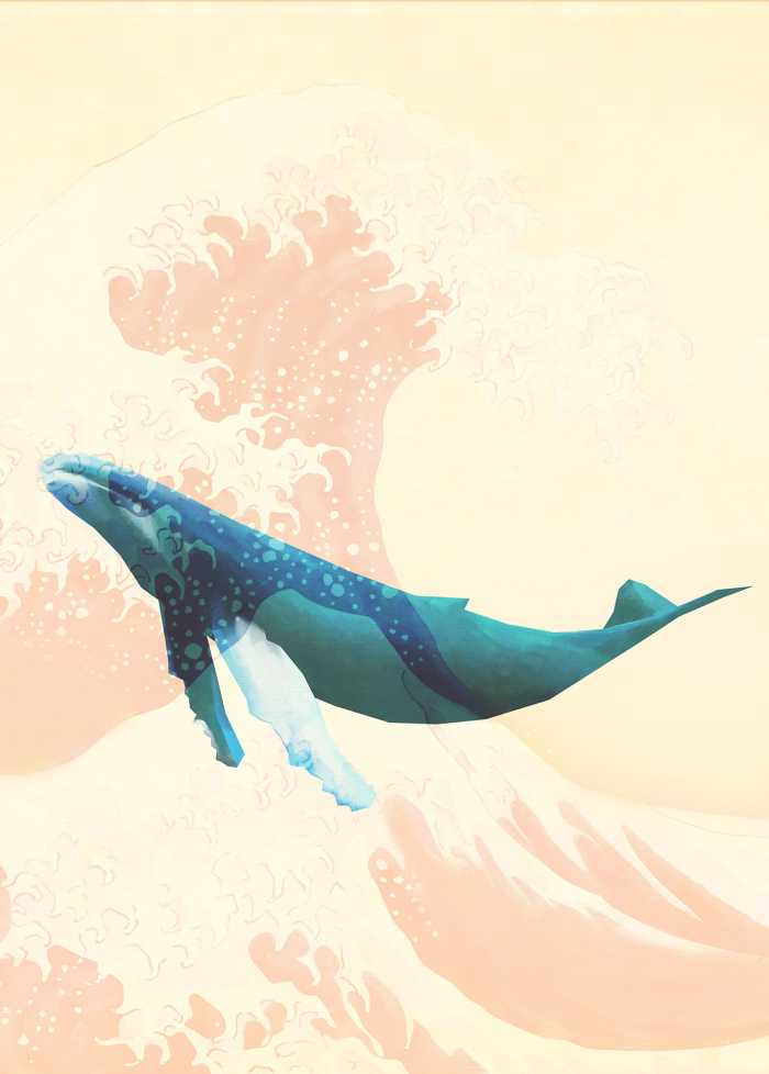 Digitaldrucktapete Whale Voyage