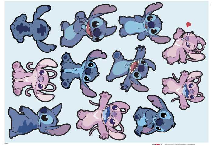 Wandtattoo Disney Stitch and Angel Happy