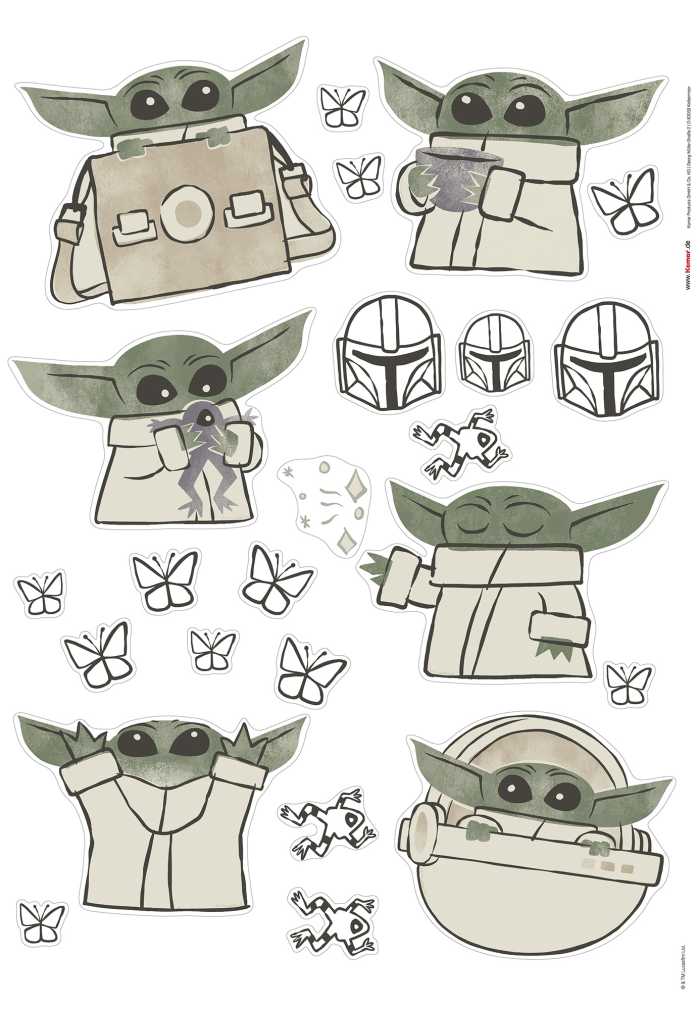 Wandtattoo Star Wars The Mandalorian Grogu Cute