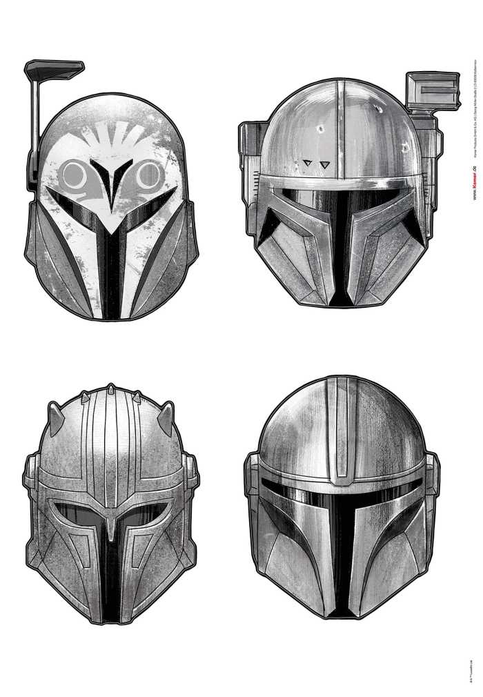 Wandtattoo Star Wars The Mandalorian Helmets