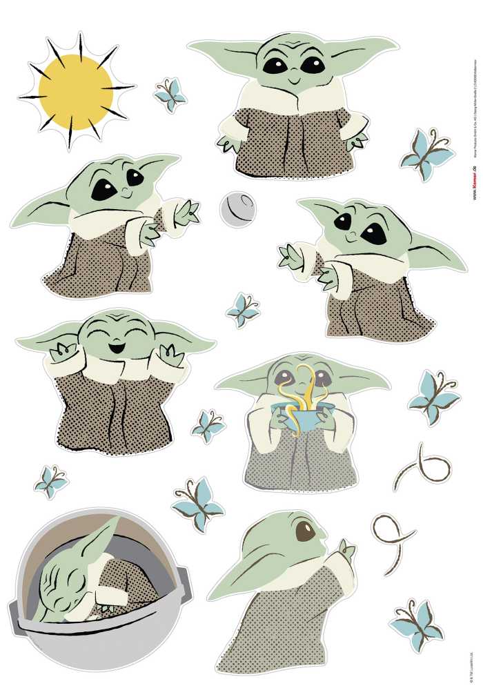 Wandtattoo Star Wars The Mandalorian Grogu Sunshine