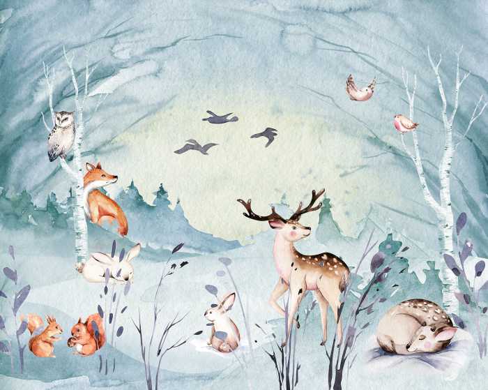 Digitaldrucktapete Animal Sleepover