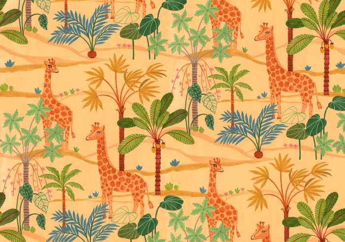 Digitaldrucktapete Giraffe Crew