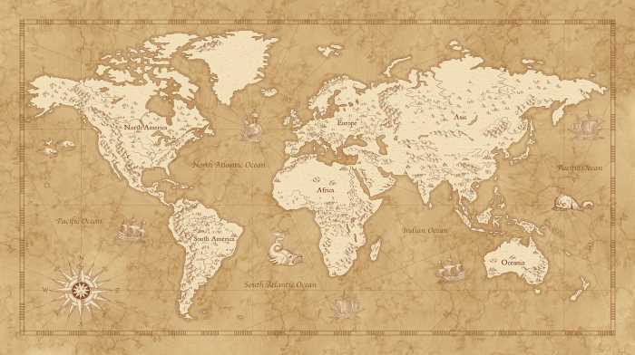 Digitaldrucktapete Vintage World Map