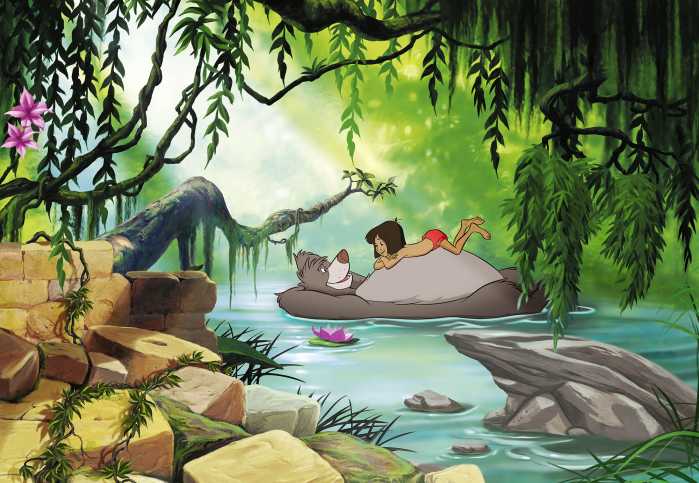 Fototapete Jungle book swimming with Baloo