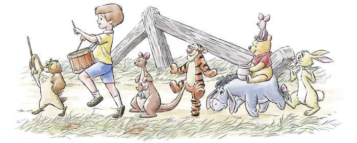Digitaldrucktapete Disney Winnie the Pooh Walk Along Another Path