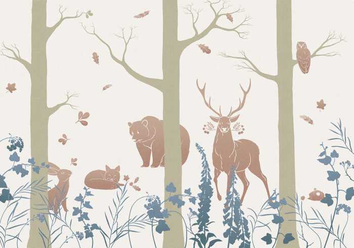 Digitaldrucktapete Forest Animals
