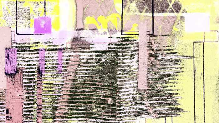 Digitaldrucktapete Rhombus Hiding rose-yellow