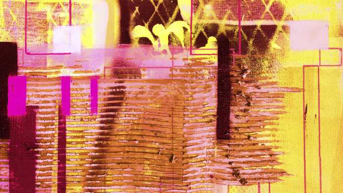 Digitaldrucktapete Rhombus Hiding yellow-pink