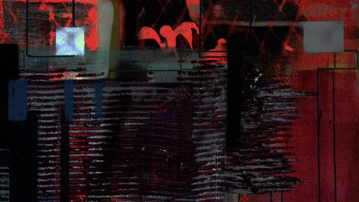 Premium Vlies Rhombus Hiding black-red