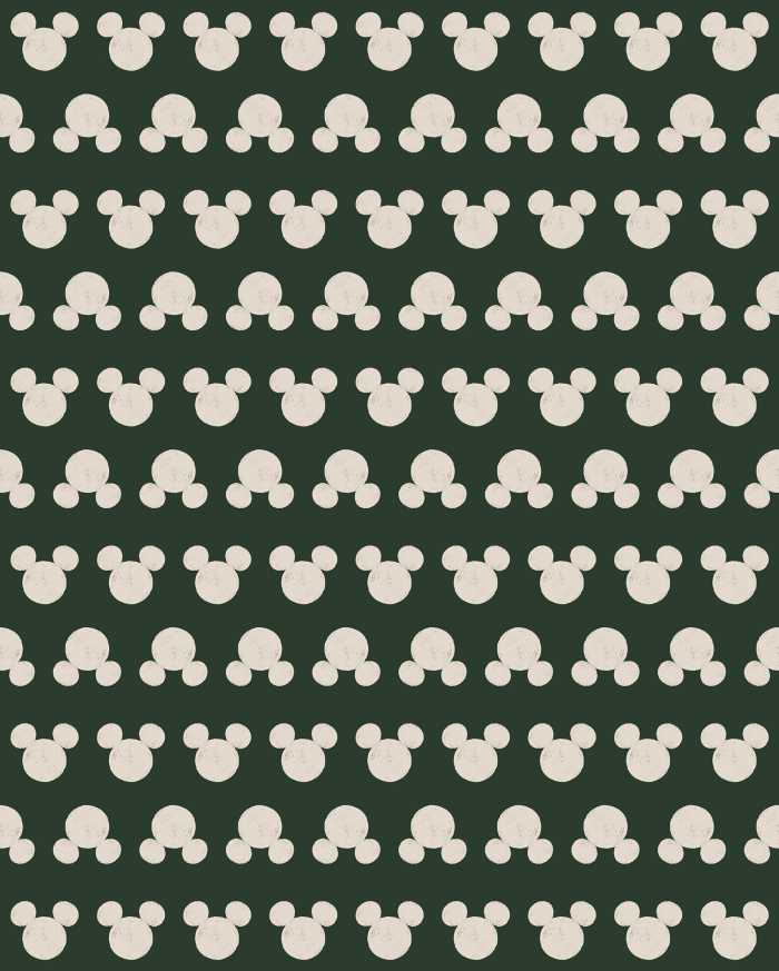 Digitaldrucktapete Disney Mickey Mouse Green Heads