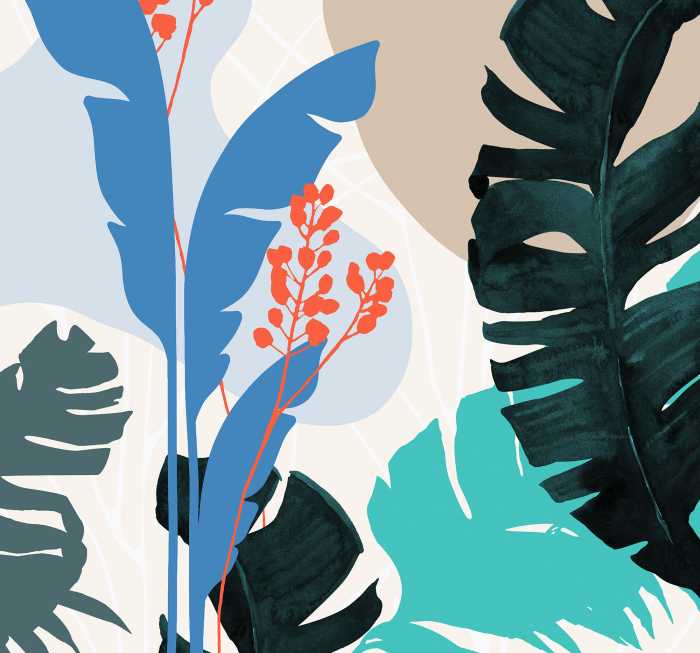 Digitaldrucktapete Tropical Shapes
