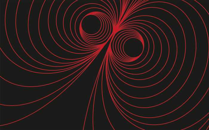 Digitaldrucktapete Infinite Glimpse Duo black-red