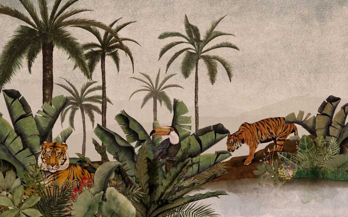 Digitaldrucktapete Tiger Jungle
